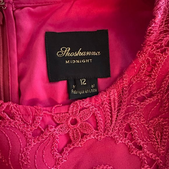 NWT-Beautiful Dress-SHOSHANNA MIDNIGHT Sleeveless Gown-Stunning Fuchsia-Size12